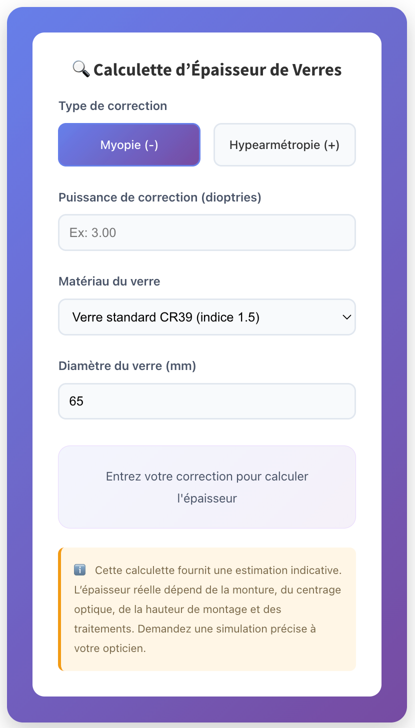 Calculette épaisseur verres mavuemeslunettes.fr